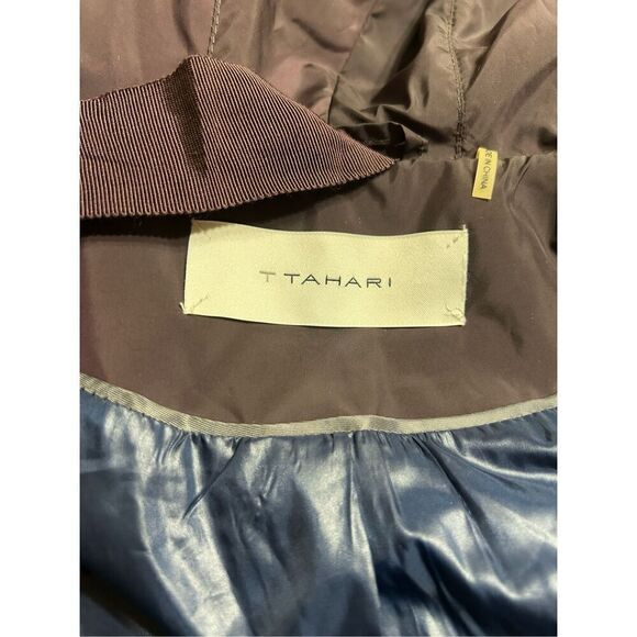 TAHARI WOMENS WINTER Faux Fur HOODED PUFFER COAT Size Small Sangria - Picture 8 of 11